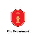 Fire Department, Fire Depot icon. Element of color fire department sign icon. Premium quality graphic design icon. Signs and