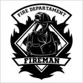 Fire department emblem - badge, logo on white background - vector illustration.