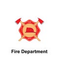 Fire Department, 1993 Est. icon. Element of color fire department sign icon. Premium quality graphic design icon. Signs and Royalty Free Stock Photo