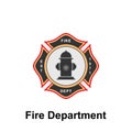 Fire Department, EST. icon. Element of color fire department sign icon. Premium quality graphic design icon. Signs and symbols Royalty Free Stock Photo