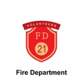 Fire Department, FD 21 icon. Element of color fire department sign icon. Premium quality graphic design icon. Signs and symbols Royalty Free Stock Photo