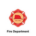 Fire Department, 95 icon. Element of color fire department sign icon. Premium quality graphic design icon. Signs and symbols Royalty Free Stock Photo