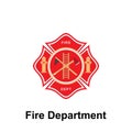 Fire Department,  icon. Element of color fire department sign icon. Premium quality graphic design icon. Signs and symbols Royalty Free Stock Photo