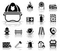 Fire department icon set