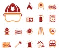 Fire department icon set