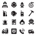 Fire Department icons Vector Illustration Royalty Free Stock Photo
