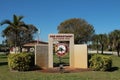 melbourne, florida - feb 17, 2014: fire department indian harbour beach fire station department sign logo on grass 6 p Royalty Free Stock Photo