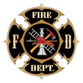 Fire Department Maltese Cross Vintage Royalty Free Stock Photo