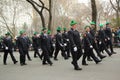 Fire Department of New York firefighters marching at the St. Patrick's Day Parade in New York.