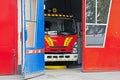 fire department with open gates for the fire engine to leave. Royalty Free Stock Photo