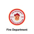 Fire Department, Rescue & Protection icon. Element of color fire department sign icon. Premium quality graphic design icon. Signs Royalty Free Stock Photo