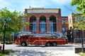 Fire Department Rescue Truck in front of Fairfax County Courthouse, VA