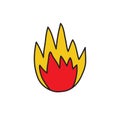 Fire doodle icon, vector illustration
