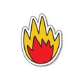 Fire doodle icon, vector illustration