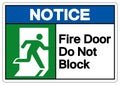 Fire Door Do Not Block Symbol Sign, Vector Illustration, Isolate On White Background Label. EPS10 Royalty Free Stock Photo