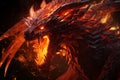 fire dragon is the main symbol of a demonic monster\'s fiery plumage