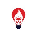 Fire driver bulb shape concept logo vector design Royalty Free Stock Photo