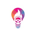 Fire driver bulb shape concept logo vector design Royalty Free Stock Photo