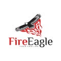 Fire eagle logo design template Royalty Free Stock Photo