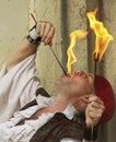 A Fire-Eater at the Arizona Renaissance Festival Royalty Free Stock Photo