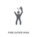 Fire eater man icon from Circus collection.