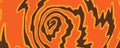 Fire effect background with swirling orange and brown spiral molten flames. Spiral fire pattern with layered wavy flow. Vector Royalty Free Stock Photo