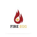 Fire Egg logo design vector,spicy egg food and beverages logo icon vector illustration, best for for restaurant logo Royalty Free Stock Photo