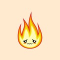 Fire embarrass face expression clipart Royalty Free Stock Photo