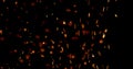 fire embers, fire particles use black background Royalty Free Stock Photo