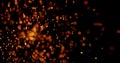 fire embers, fire particles use black background Royalty Free Stock Photo