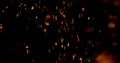 fire embers, fire particles use black background Royalty Free Stock Photo