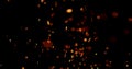 fire embers, fire particles use black background Royalty Free Stock Photo