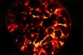 Fire embers particles over black background. a large set of fiery elements on a black background Royalty Free Stock Photo
