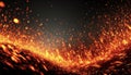 Fire embers particles over black background Royalty Free Stock Photo