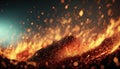Fire embers particles over black background Royalty Free Stock Photo