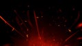 Fire embers particles with smoke spotlight texture overlays . Burn effect on isolated black background. Stock illustration. Design Royalty Free Stock Photo