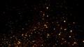 Fire embers particles texture overlays . Burn effect on isolated black background. Design texture Royalty Free Stock Photo