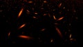 Fire embers particles texture overlays . Burn effect on isolated black background. Design element Royalty Free Stock Photo