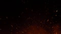 Fire embers particles texture overlays . Burn effect on isolated black background Royalty Free Stock Photo