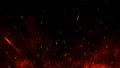 Fire embers particles texture overlays . Burn effect on isolated black background Royalty Free Stock Photo
