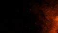 Fire embers particles texture overlays with smoke. Burn effect on isolated black background Royalty Free Stock Photo