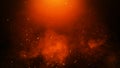 Fire embers particles texture overlays with smoke. Burn effect on isolated black background Royalty Free Stock Photo