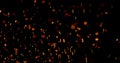 fire embers, fire particles use black background Royalty Free Stock Photo