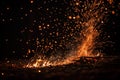 Fire embers and sparks Royalty Free Stock Photo