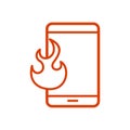 Fire emergency calling linear icon. Thin line illustration