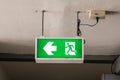 Fire emergency exit sign Royalty Free Stock Photo