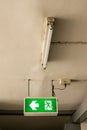 Fire emergency exit sign Royalty Free Stock Photo