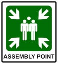 Fire emergency icons. Vector illustration. Fire assembly point.