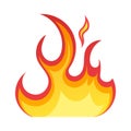 Fire emoji flames icon isolated on white background. Vector illustration. Royalty Free Stock Photo