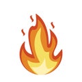 Fire emoji icon. Flame fire sign. Fire isolated on white background. Vector Royalty Free Stock Photo